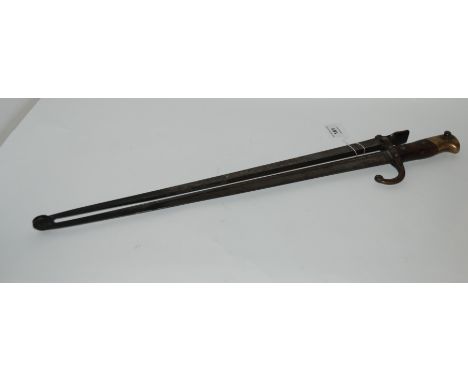 A vintage bayonet converted to fire tongs, 65cm overall Condition Report: Available upon request