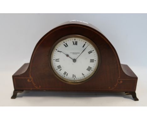 A inlaid mantle clock retailed by James Duncan Paisley Condition Report: Available upon request