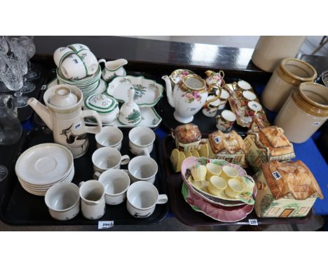 A Denby stoneware coffee set decorated with Lapwings, a Spode Christmas Tree part teaset and assorted Carlton Ware Condition 