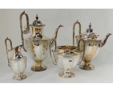 A four piece silver plated tea service Condition Report: Available upon request