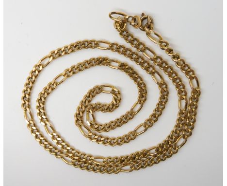 A 9ct gold figaro chain, length 56cm, weight 16.5gms Condition Report: Light general wear.