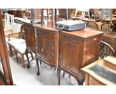 A Victorian mahogany chiffonier base, width approx. 153cm
