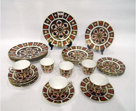 Royal Crown Derby Imari pattern part tea-service, 20th century, printed crowned iron-red marks, pattern no. 1128, a service f