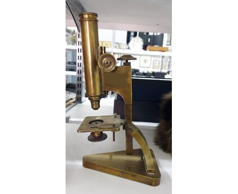R &amp; J Beck of London brass microscope&nbsp;and slides