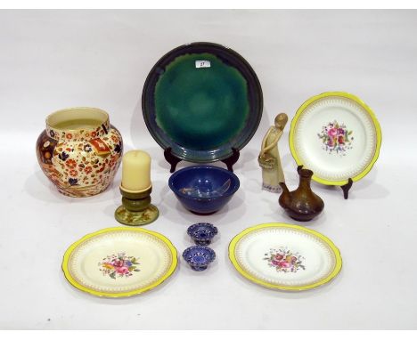 Various items of English and Continental pottery and porcelain, to include: a Ridgway 'Old Derby' pattern imari oviform vase 