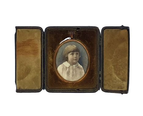                                     Early 20th century portrait miniature on ivory             Head and shoulders portrait of