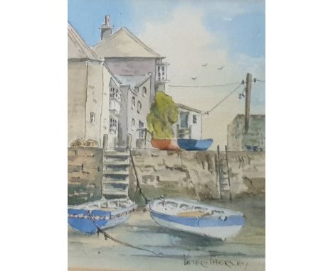 Teresa Moore Watercolour drawing"Woodland at Catele"Peter ThorleyWatercolour drawing"Harbour Corner, Mevagissey", signed lowe