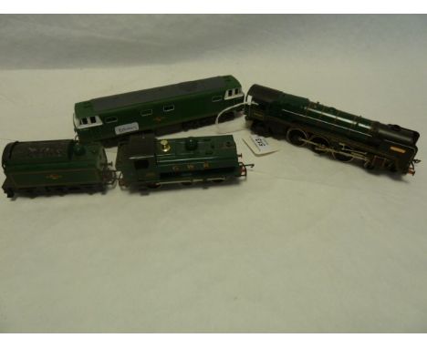 Hornby 00-gauge GWR tank loco and tender, a similar 4-6-2&nbsp;engine "Britannia" and another item (4)