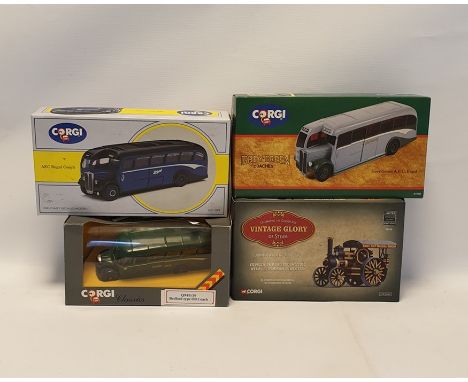 Box of Corgi diecast to include 'Vintage Glory of Steam Fowler BG locomotive "Atlas" - Norman E. box LTD', 'Q949/19 Bedford t