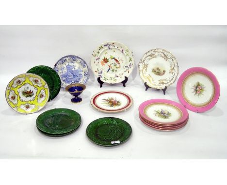 Group of English and Continental pottery and porcelain, to include: a Carlton Ware blue and gilt small footed bowl, circa 192