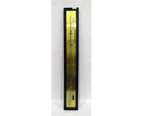 FCC reproduction mahogany and brass finish thermometer, wall mounting
