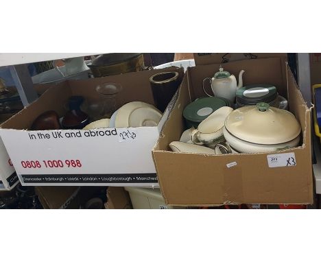 Quantity of various EPNS flatware, assorted ceramics including Wedgwood, part tea service, various collectables, etc (3 boxes