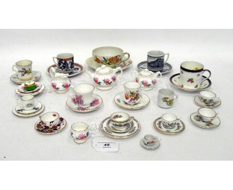 Collection of English and continental doll's porcelain tea sets, late 19th/early 20th century, various printed marks, to incl