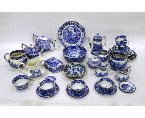 Composite Spode and Copeland Spode 'Italian' pattern blue and white part dinner, tea and coffee-service, printed blue and bla