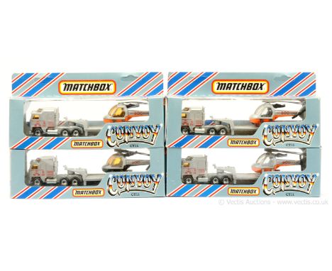 Matchbox Superfast Convoy Series 4 x CY11 Kenworth Articulated Helicopter Transporter with Superfast 75d Helicopter load - al