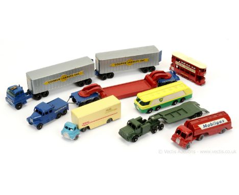 Matchbox Regular Wheels group of unboxed Major Packs.  (1) M1 BP Autotanker; (2) M2 Bedford Articulated Truck &amp; Trailer w