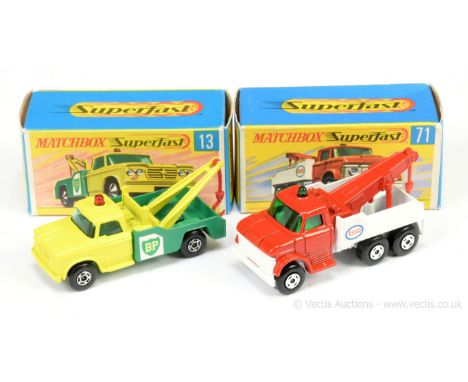 Matchbox Superfast 13a Dodge BP Wreck Truck - 5-spoke wide wheels with black axle clips - overall Near Mint but does have som