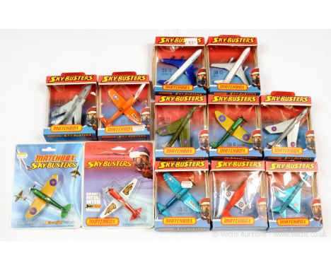 Matchbox Skybusters group of 1970's issue models.  SB8 Supermarine Spitfire with clear canopy &amp; SB17 Ram Rod - both Mint 