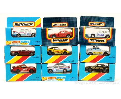 Matchbox Superfast group of 1980's to early 1990's issue Cars.  (1) 1d Dodge Challenger Dragster with metallic silver-grey Ma