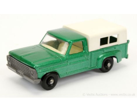 Matchbox Regular Wheels 6d Ford Pick-up Truck factory pre-production colour trial - metallic green body with grey plastic gri