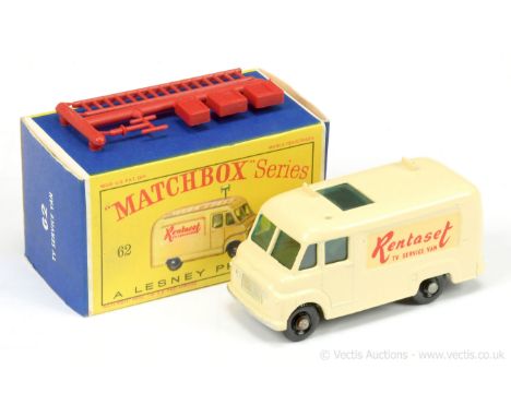 Ex-shop stock Matchbox Regular Wheels 62b Commer TV Service Van "Rentaset" - Stannard Code 7 - small ladder rests, gloss blac