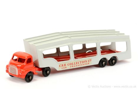 Matchbox Regular Wheels Accessory Pack A2 Bedford Articulated Car Transporter - brick red tractor unit with mask sprayed silv