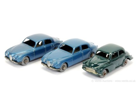 Matchbox Regular Wheels group of 1950's issue British Cars. (1) 46a Morris Minor - dark green body with mask sprayed silver t