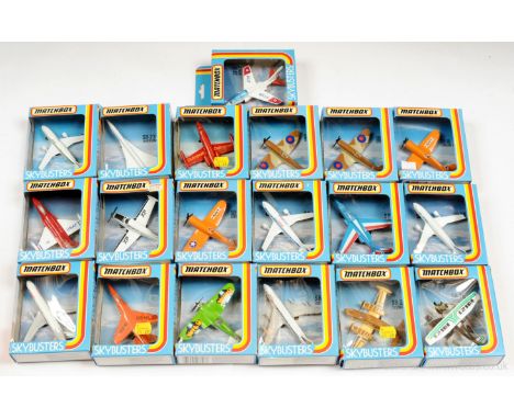 Matchbox Skybusters group of 1980's issue Made in Macau Aircraft (slight duplication) including SB1 Royal Mail Datapost Lear 