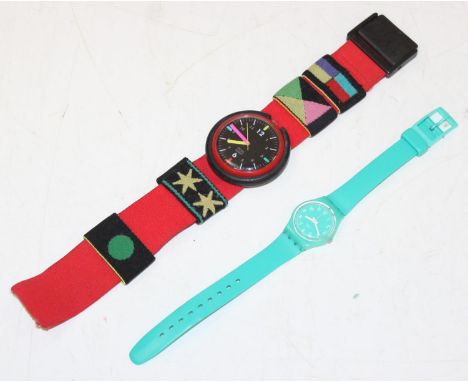 2 vintage Swatch watches to inc a 1989 Air Walker [2] 