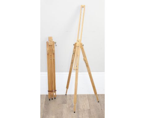 2 vintage wooden floor standing artist's easels, one by Windsor &amp; Newton [2]
