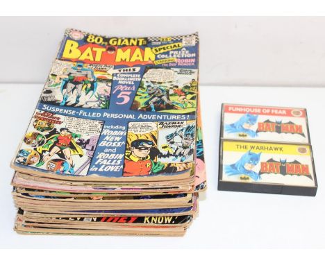 DC Comics - Batman comics to include related content and 2 vintage cassette tapes, mainly from the 1960's and 1970's [circa 3
