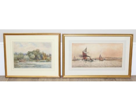 William Thomas Nichols Boyce (1857-1911), antique watercolour depicting a seascape, possibly of Portsmouth Harbour, signed an