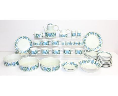Qty of retro Stonehenge range Midwinter dinner/tableware in the Caprice pattern, to incl plates, teapot, tea cups, egg cups, 
