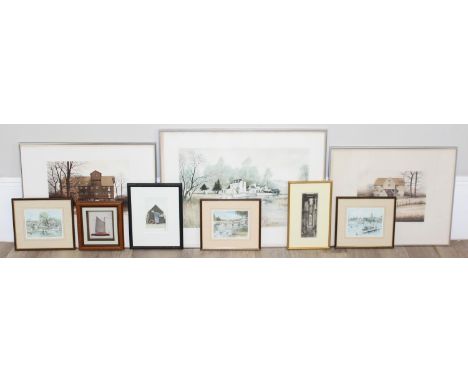 2 modern copper plate etchings to inc Anthony Dawson "The Whale - Southwold" and Charles John Watson "The Dropped Ball", the 