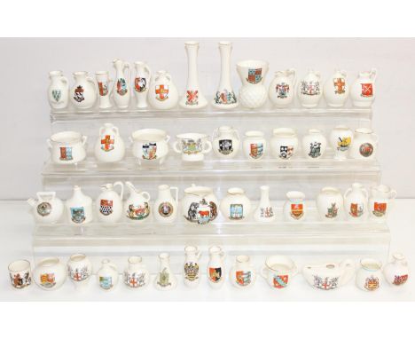 A large qty of assorted Goss crested china items, mainly ancient vessels