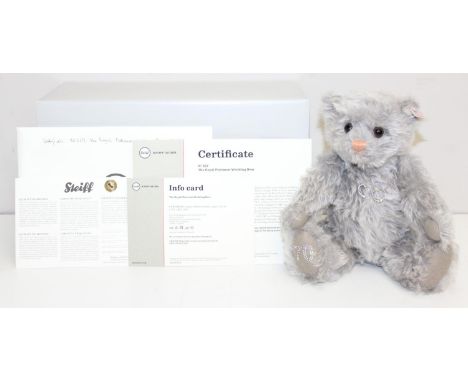 Steiff Teddy Bears - Limited edition (327/1947) The Royal Platinum Wedding Steiff teddy bear of grey mohair, with growler and