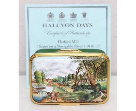 Halcyon Days enamels - Flatford Mill (Scene on a Navigable River) by John Constable, Halcyon Days Collectors Circle edition n