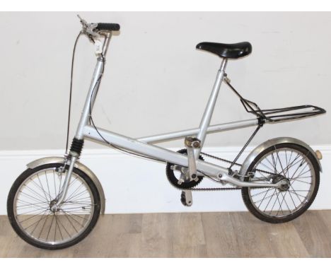 Vintage silver painted Moulton 3 speed bicycle