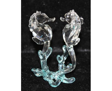 Swarovski crystal seahorses, part of the “Aquatic Worlds” collection, designed by Edith Mair, 8.1cm H