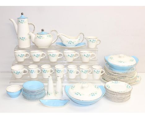 An extensive Palissy "Harebell" pattern tea, coffee and dinner service