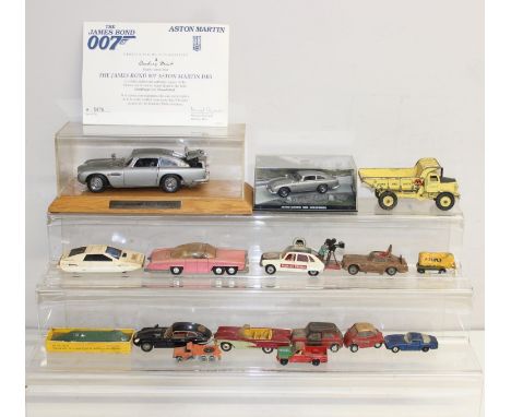 Qty of assorted vintage toy cars and model vehicles to inc James Bond, Corgi, Dinky, Spot On etc