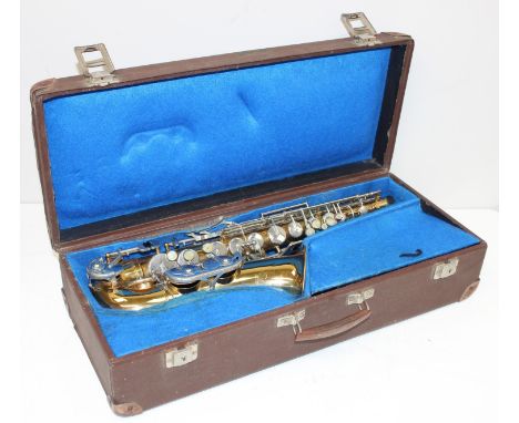 Vintage Sonora alto saxophone in hard shell case 