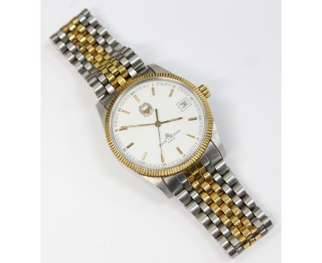 Bahrain Defence Force - a vintage Baume &amp; Mercier 4195 watch with stainless steel strap and gold plated bezel, quartz mov