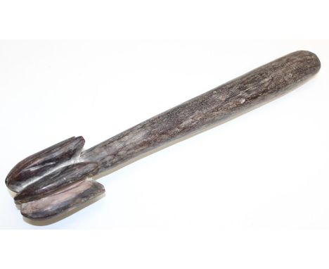 Vintage wooden cooking utensil, perhaps for churning or mashing/crushing, approx 48cm