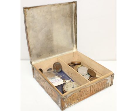WW2 period metal box with engraved details depicting Battlefields of Europe, made from brass salvaged from the battlefields o