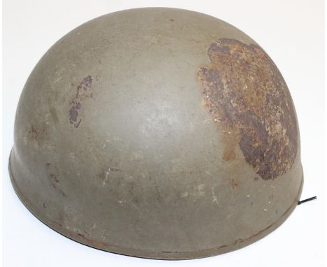A British WW2 period military dispatch riders helmet, dated 1942, the liner marked for BMB 1942 &amp; size 6 1/4