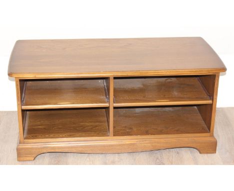 Ercol Golden Dawn 2 tier media unit, 111cm x 52cm x 50cm