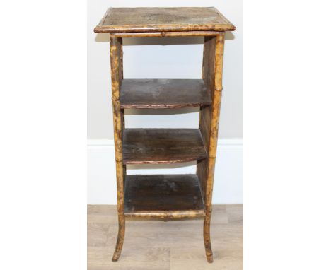A Victorian Aesthetic Movement bamboo book shelf or shelving unit, 42cm x 37cm x 93cm