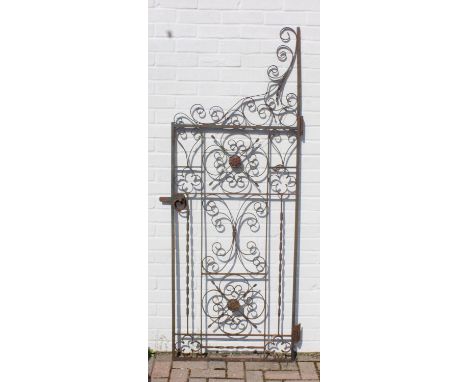 Vintage wrought iron garden gate (side-gate), 71cm x 186cm