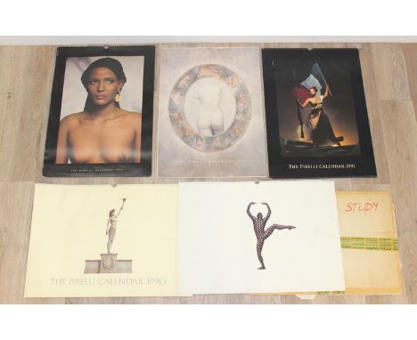 4 assorted vintage Pirelli calendars in card boxes, 1987, 1989, 1990 &amp; 1991